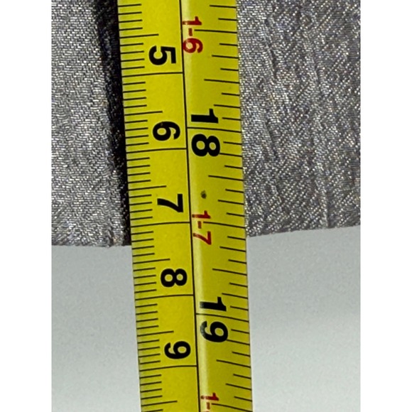 HM Women Metallic Silver Paperbag Waist Mini Skirt Textured Sz 14 New - Picture 3 of 10